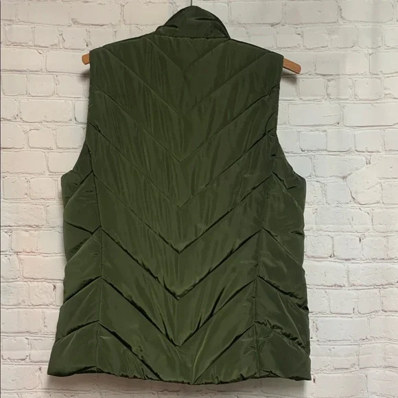 Michael Michael Kors Puffer Olive Green Quilted Vest Size M Looks New - Picture 6 of 6
